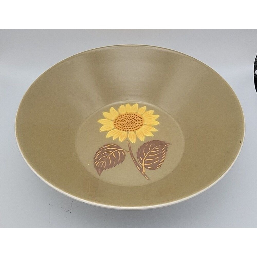 Vintage Harmony House Ironstone Sunflower Dish 9.5" Serving Bowl Oven Safe EUC